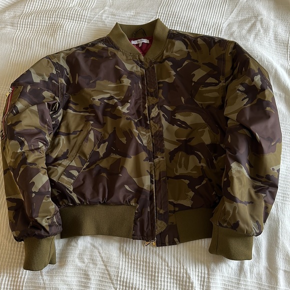 GANNI Camouflage Print Bomber Jacket size S - Picture 6 of 13